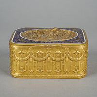 French Enamelled & Embossed/Bas Relief Bronze Box