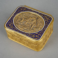 French Enamelled & Embossed/Bas Relief Bronze Box