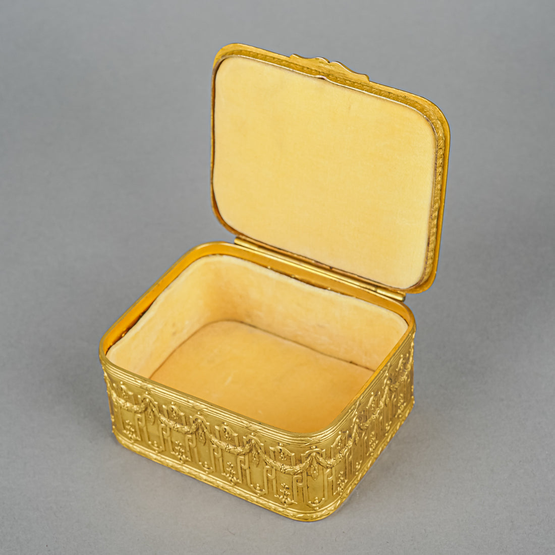 French Enamelled & Embossed/Bas Relief Bronze Box