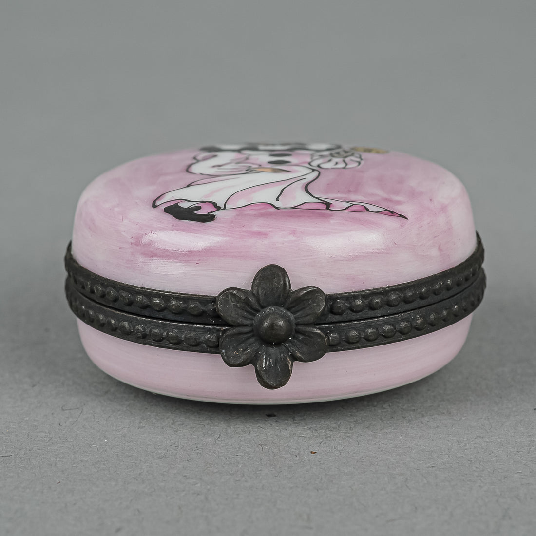 Limoges Hand Painted Pierrot Trinket/Pill Box