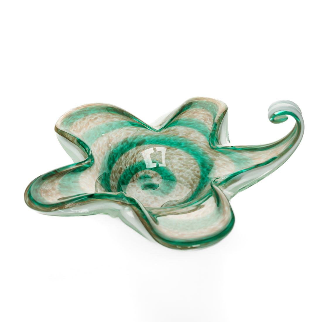 Murano Foglia d'Oro Art Glass Star Dish