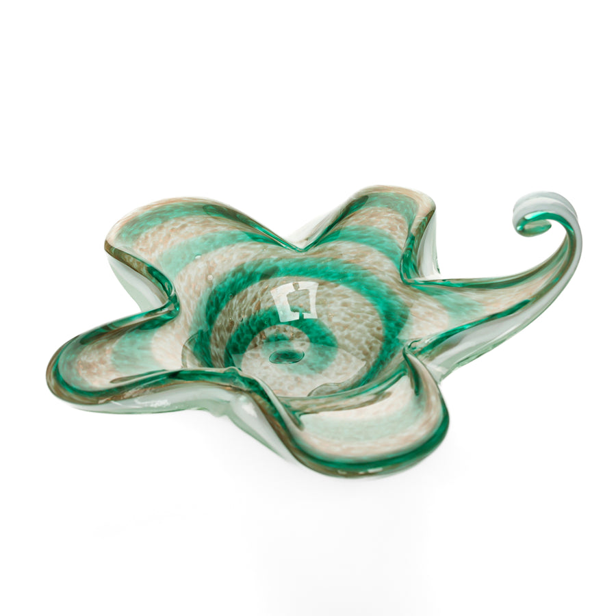 Murano Foglia d'Oro Art Glass Star Dish