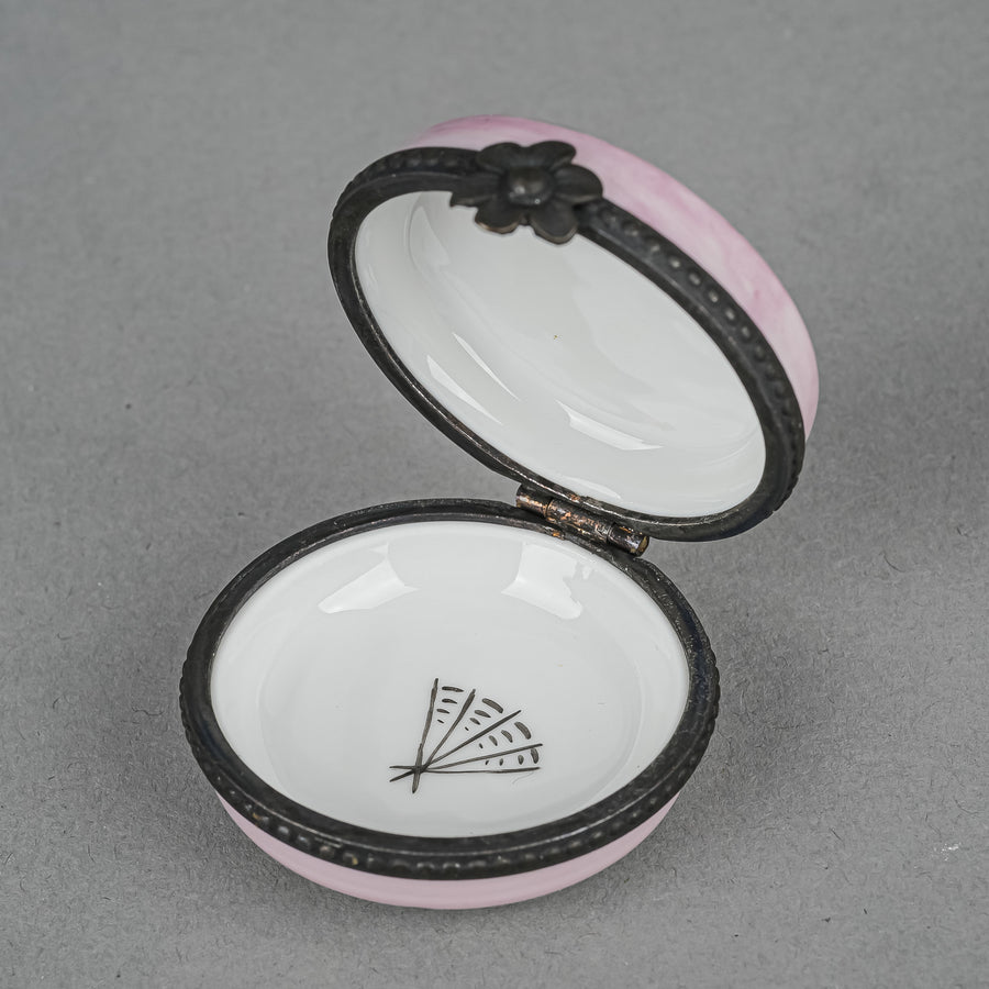 Limoges Hand Painted Pierrot Trinket/Pill Box