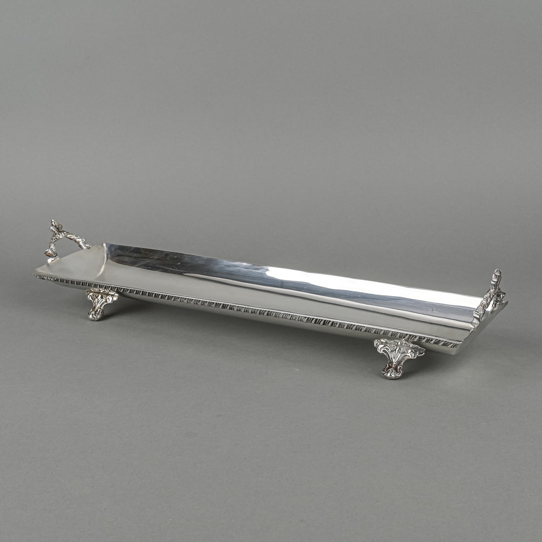 GODINGER Silver Plate Footed Bagette/Bread Tray