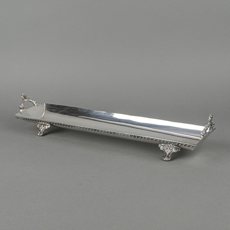 GODINGER Silver Plate Footed Bagette/Bread Tray