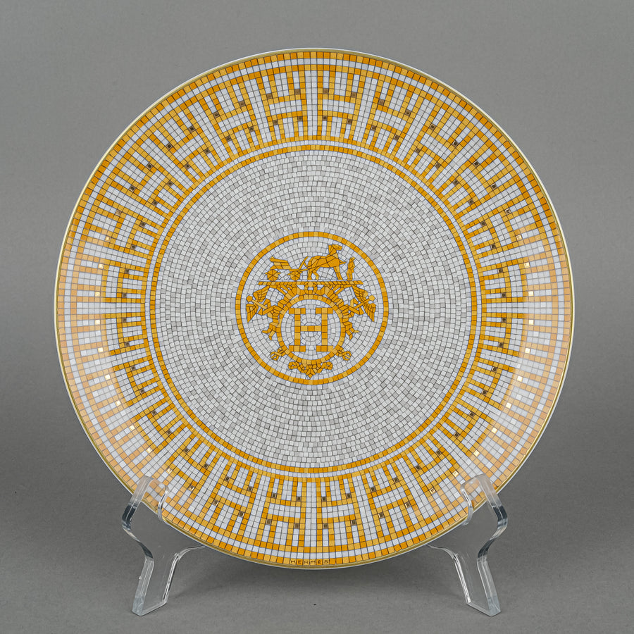 HERMES Mosaique Au 24 Gold Dessert Plate Set Of 5 D8.25"