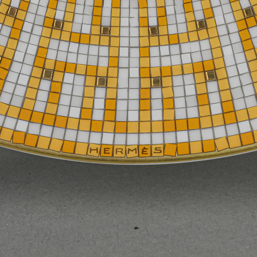 HERMES Mosaique Au 24 Gold Dessert Plate Set Of 5 D8.25"
