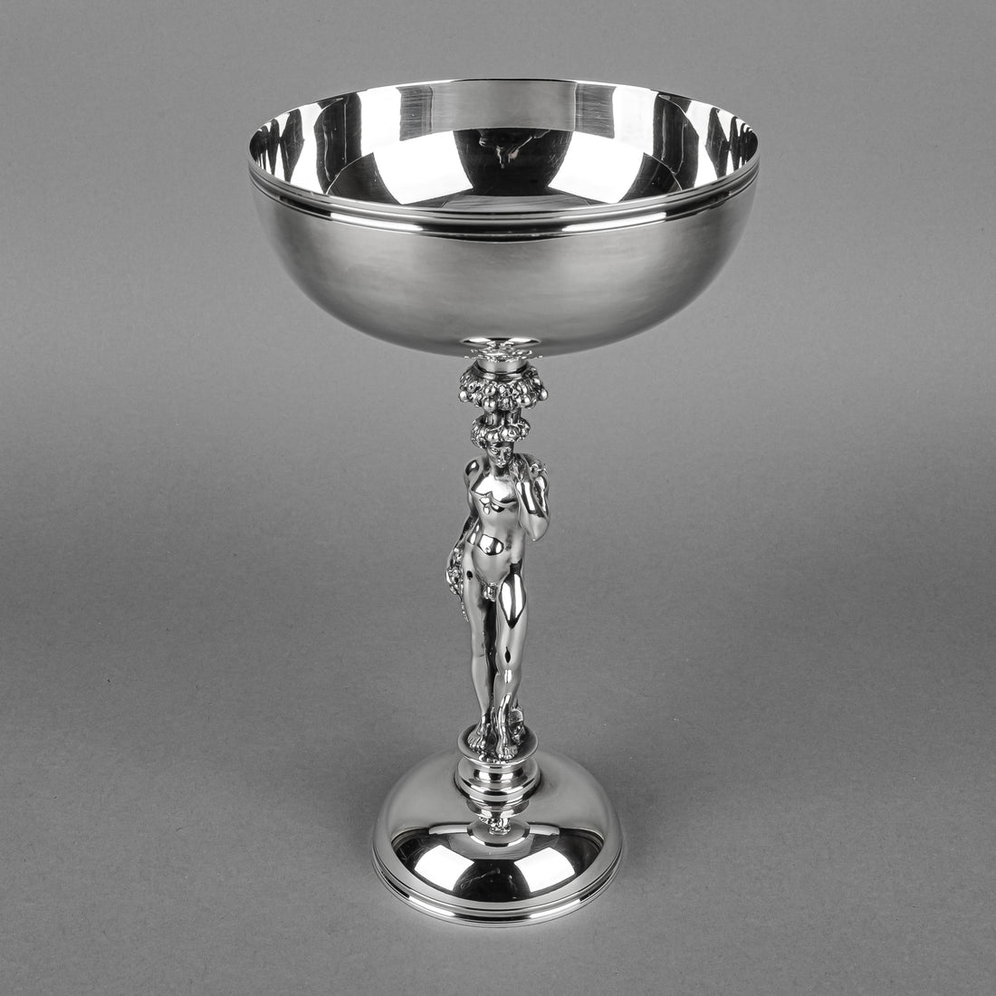CHRISTOFLE Bacchus Silverplate Candlesticks And Pedestal Bowl 3 Pieces