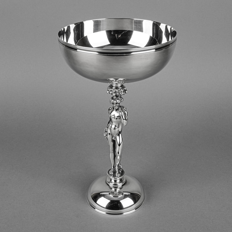 CHRISTOFLE Bacchus Silverplate Candlesticks And Pedestal Bowl 3 Pieces