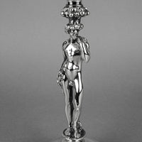 CHRISTOFLE Bacchus Silverplate Candlesticks And Pedestal Bowl 3 Pieces