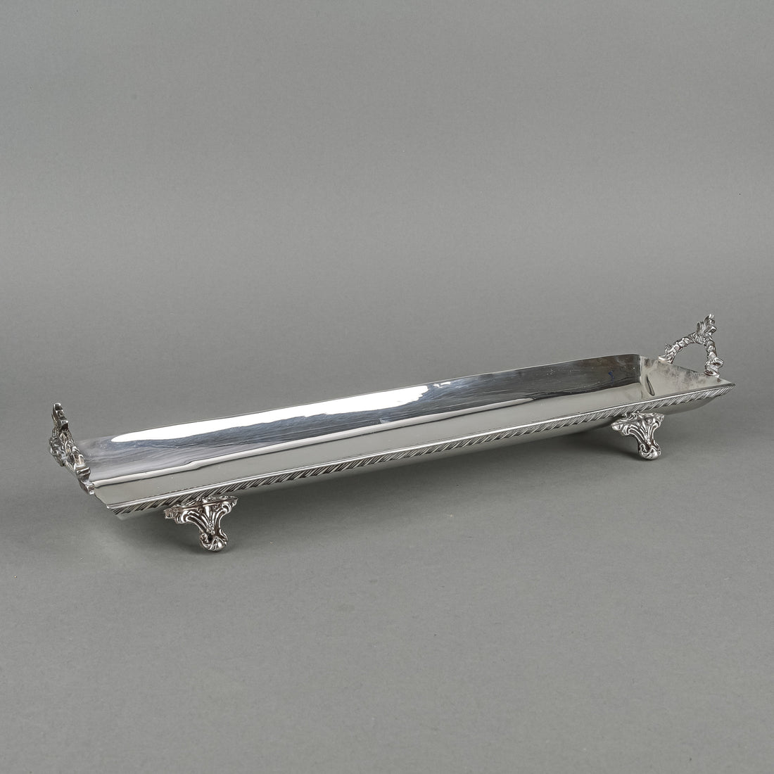 GODINGER Silver Plate Footed Baguette/Bread Tray