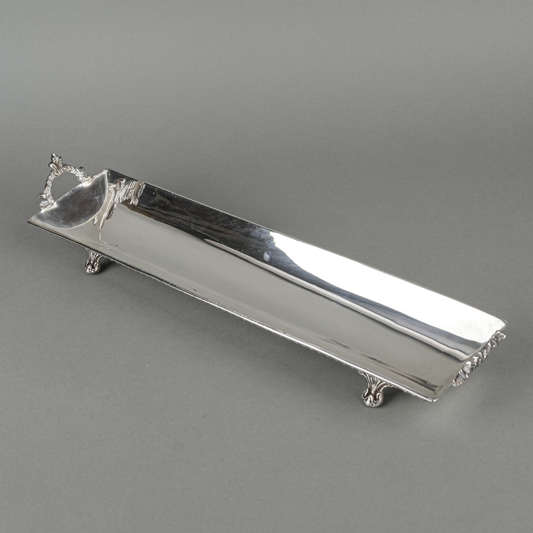GODINGER Silver Plate Footed Baguette/Bread Tray