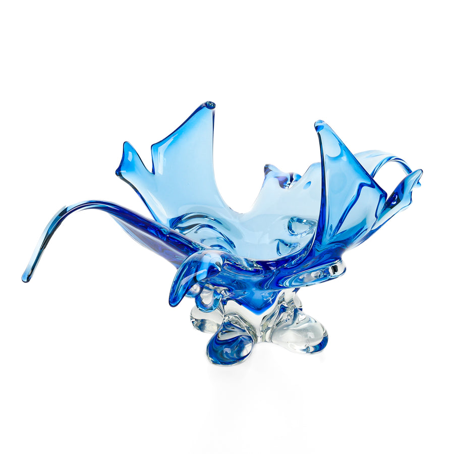 Chalet Style Free Form Art Glass Basket