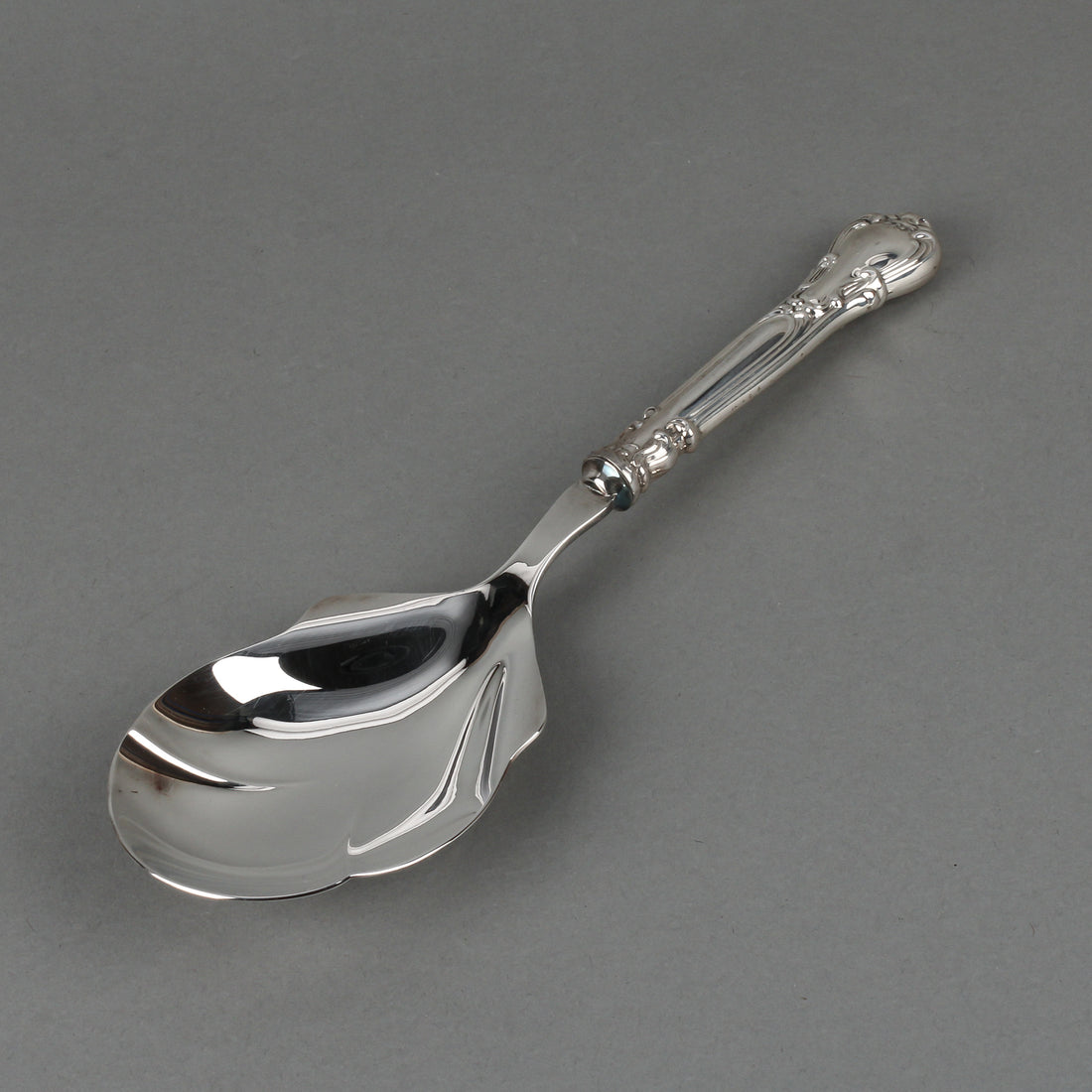 BIRKS Chantilly Sterling Silver Handle Silverplate Berry Spoon