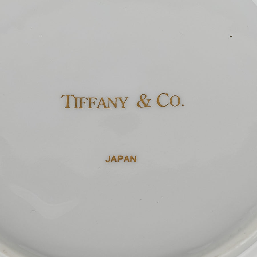 TIFFANY & CO World Map Blue Round Covered Trinket Box