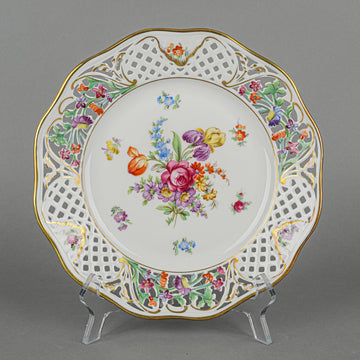 SCHUMANN Dresden Line Pierced Luncheon Plates Set of 4