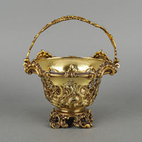 E.J.&W. BARNARD Gilt Sterling Footed Open Work Basket