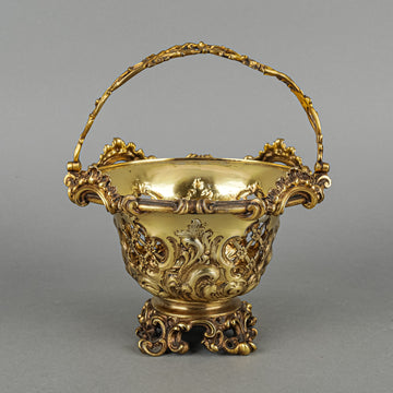 E.J.&W. BARNARD Gilt Sterling Footed Open Work Basket