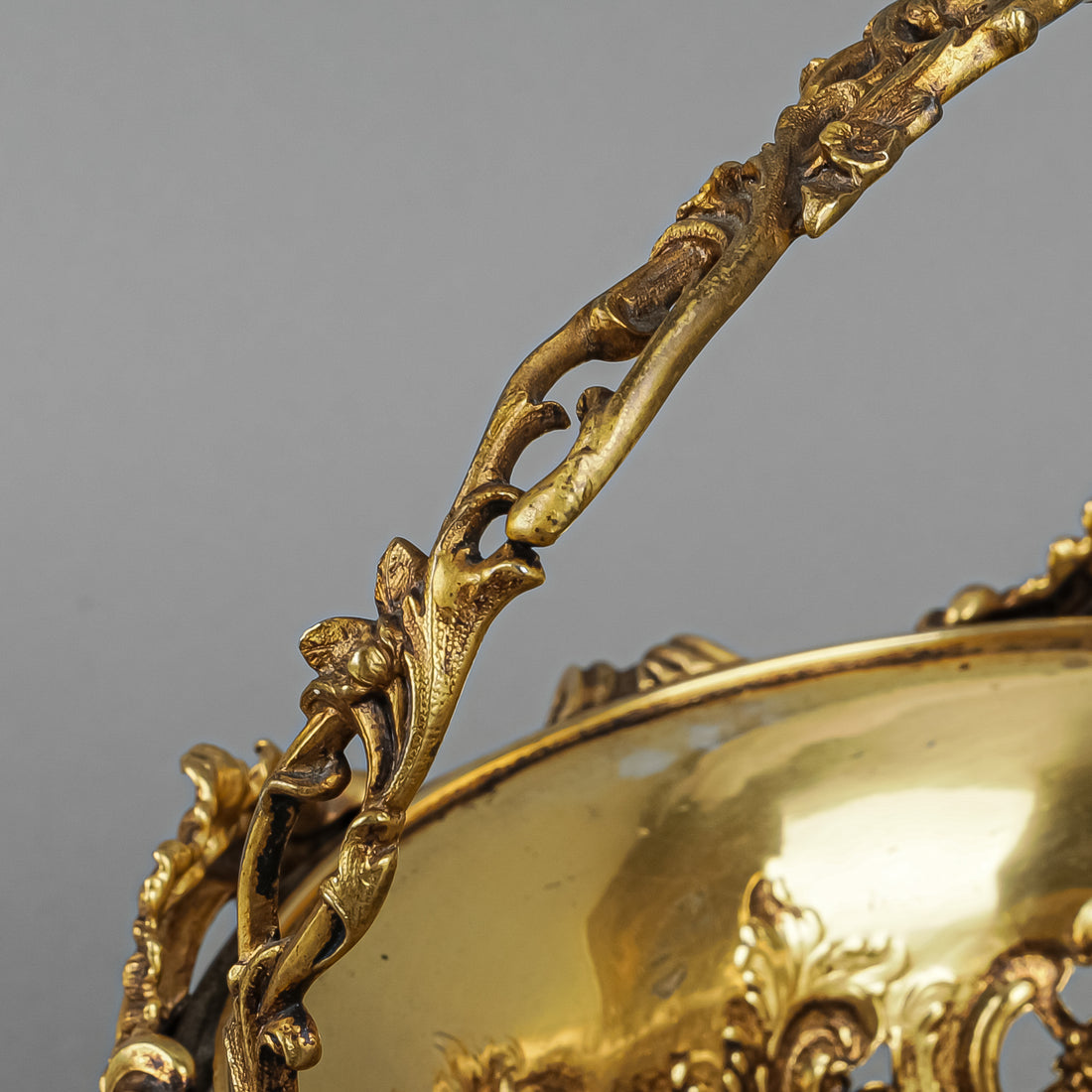 E.J.&W. BARNARD Gilt Sterling Footed Open Work Basket