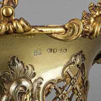 E.J.&W. BARNARD Gilt Sterling Footed Open Work Basket