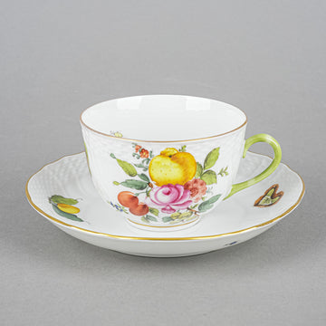 HEREND Fruits & Flowers Cup & Saucer