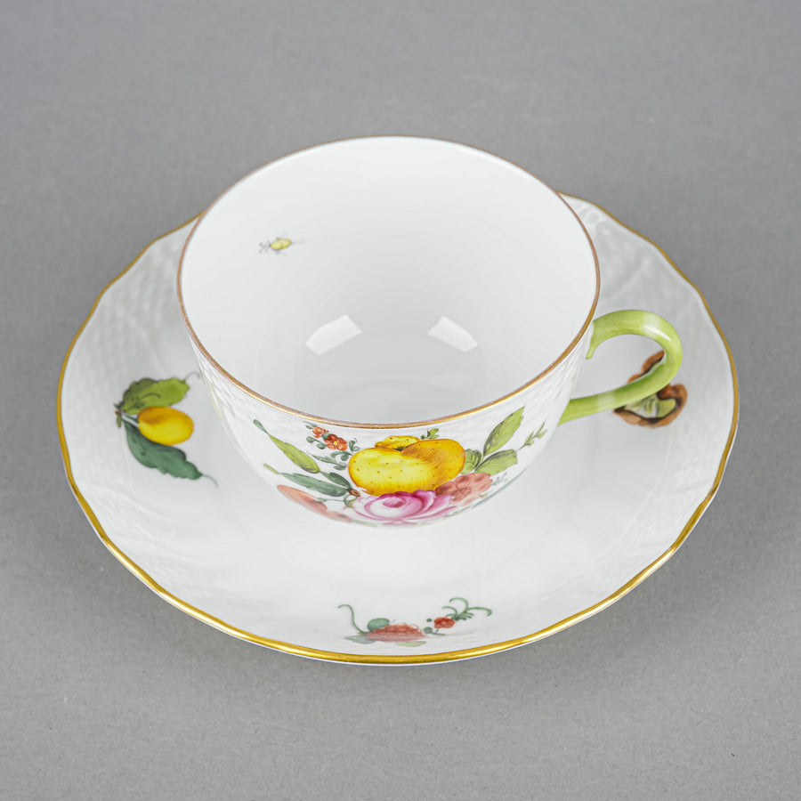 HEREND Fruits & Flowers Cup & Saucer