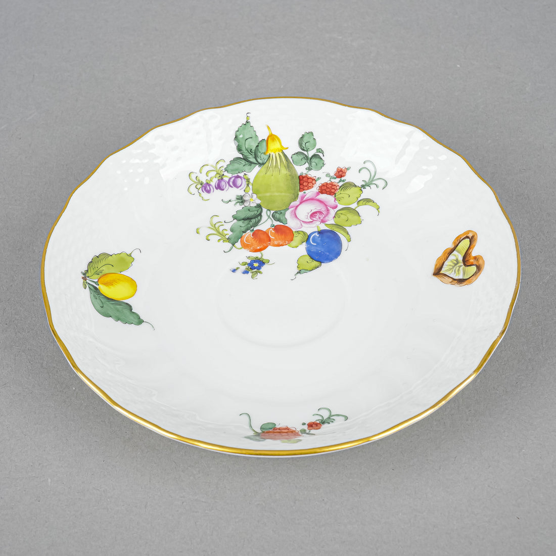 HEREND Fruits & Flowers Cup & Saucer