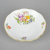 HEREND Fruits & Flowers Cream Soup & Saucer