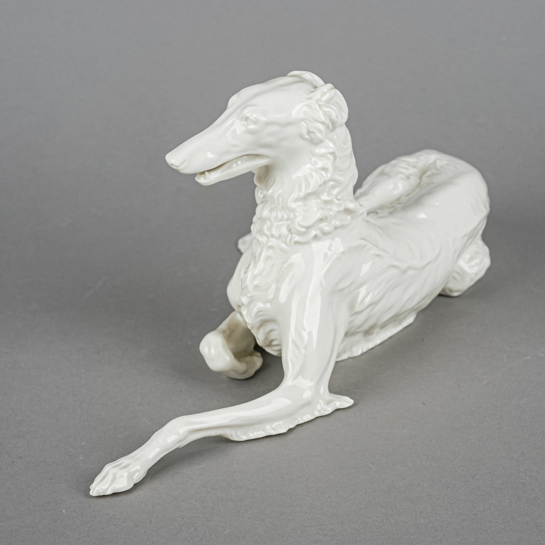 THEODOR KARNER For Nymphenburg Figurine Lying Borzoi Dog 438