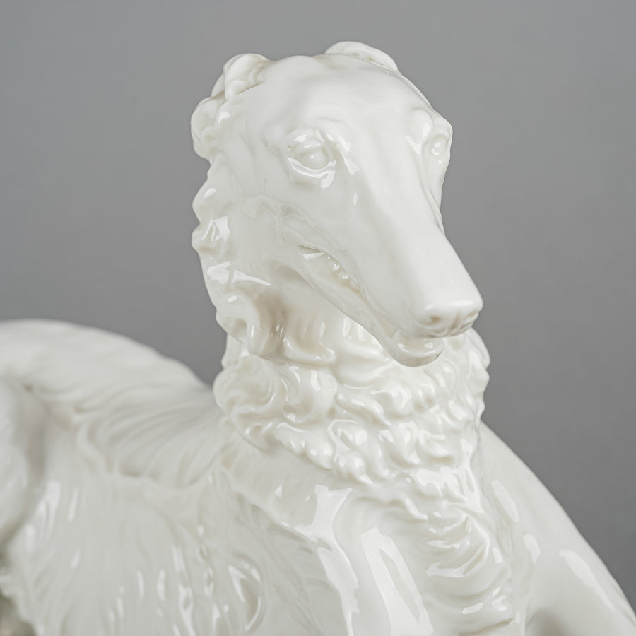 THEODOR KARNER For Nymphenburg Figurine Lying Borzoi Dog 438
