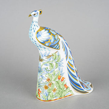 ROYAL CROWN DERBY Paperweight Manor Peacock