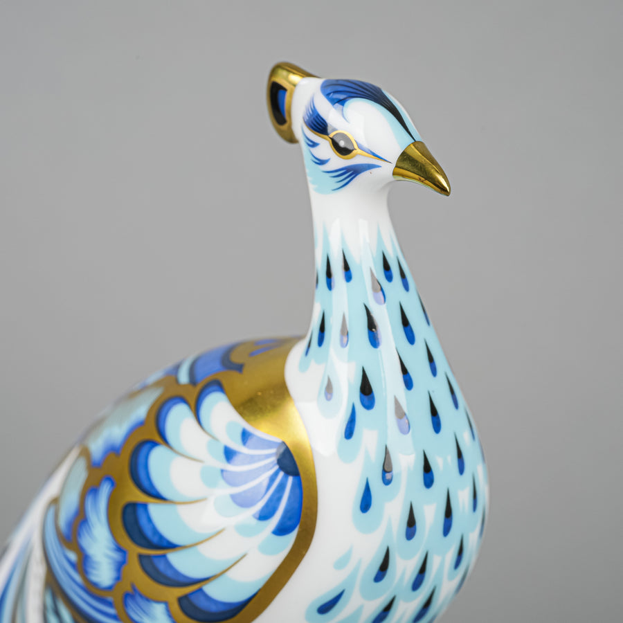 ROYAL CROWN DERBY Paperweight Manor Peacock