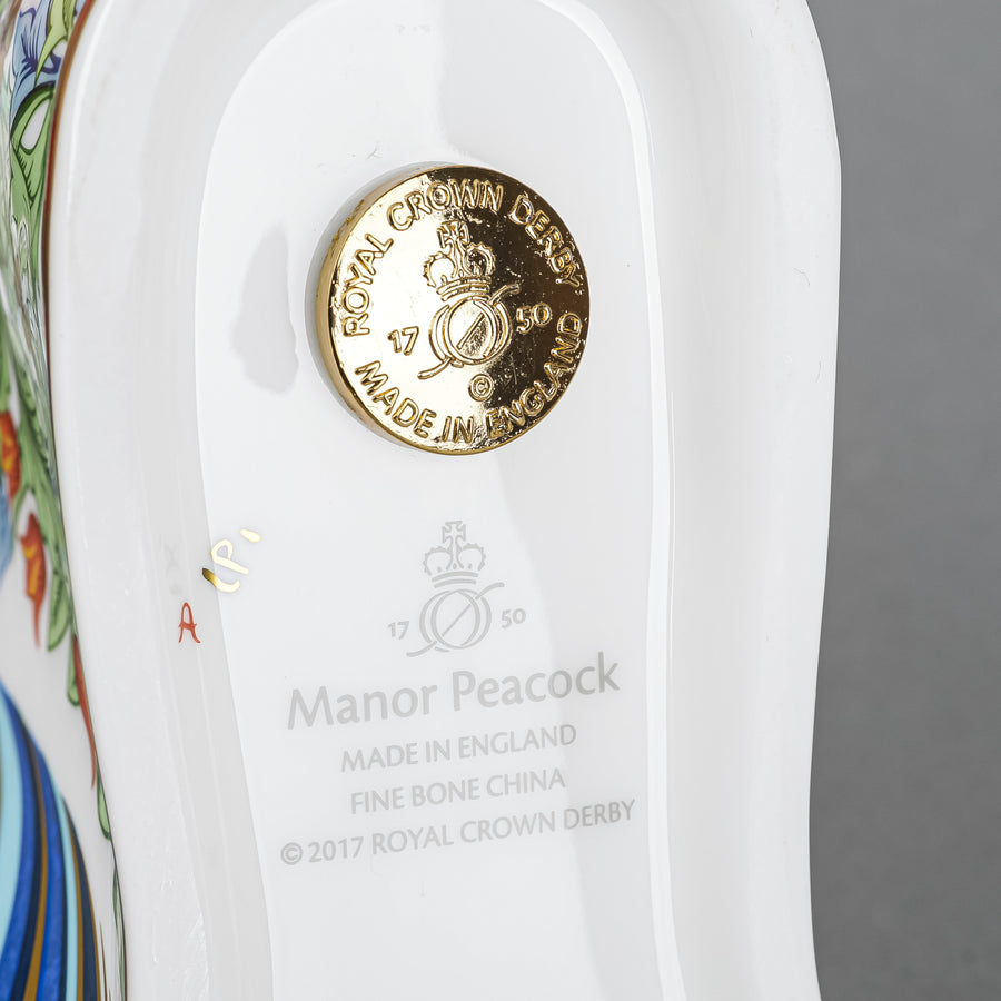 ROYAL CROWN DERBY Paperweight Manor Peacock