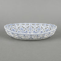 MEISSEN Blue Onion Oval Pierced Bowl