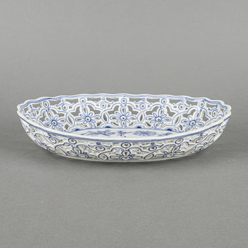 MEISSEN Blue Onion Oval Pierced Bowl