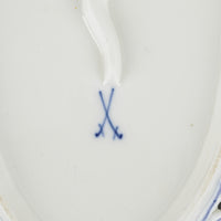 MEISSEN Blue Onion Oval Pierced Bowl