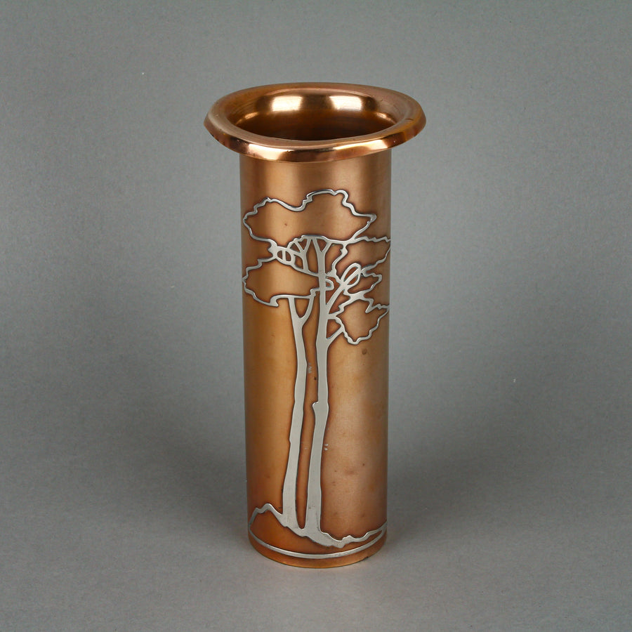 HEINTZ ART METAL SHOP Sterling Silver on Bronze 3591 Vase