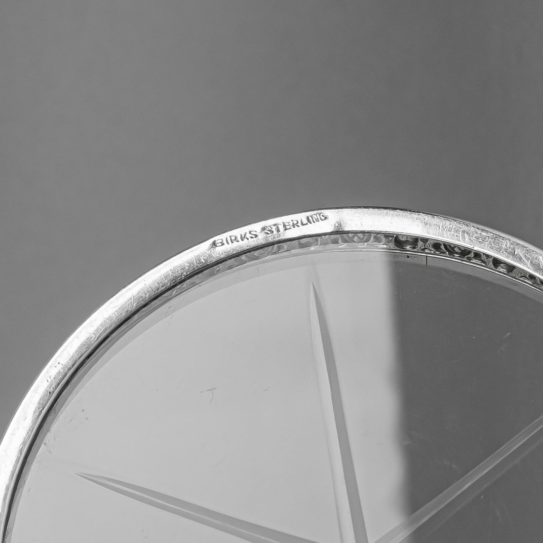 BIRKS STERLING 925 Silver Rim Crystal Coasters Set Of 7