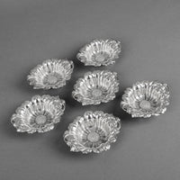 RODEN BROS 925 Sterling Flower Nut Dishes/Ashtrays Set of 6