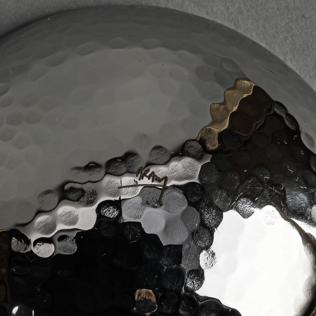 MICHAEL ARAM Olive Branch Nut Bowl - Hammered Stainless Steel