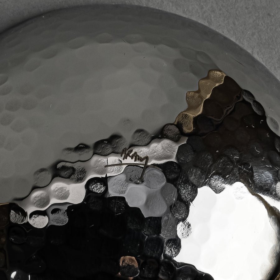 MICHAEL ARAM Olive Branch Nut Bowl - Hammered Stainless Steel