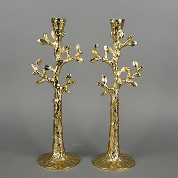 MICHAEL ARAM Tree Of Life Gold Candlesticks Set Of 2
