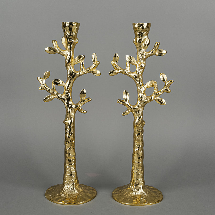 MICHAEL ARAM Tree Of Life Gold Candlesticks Set Of 2
