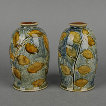 ROYAL DOULTON Autumn Foliage Vases 3456 Set of 2
