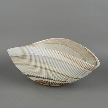 YALOS MURANO Shell Art Glass Fold Bowl