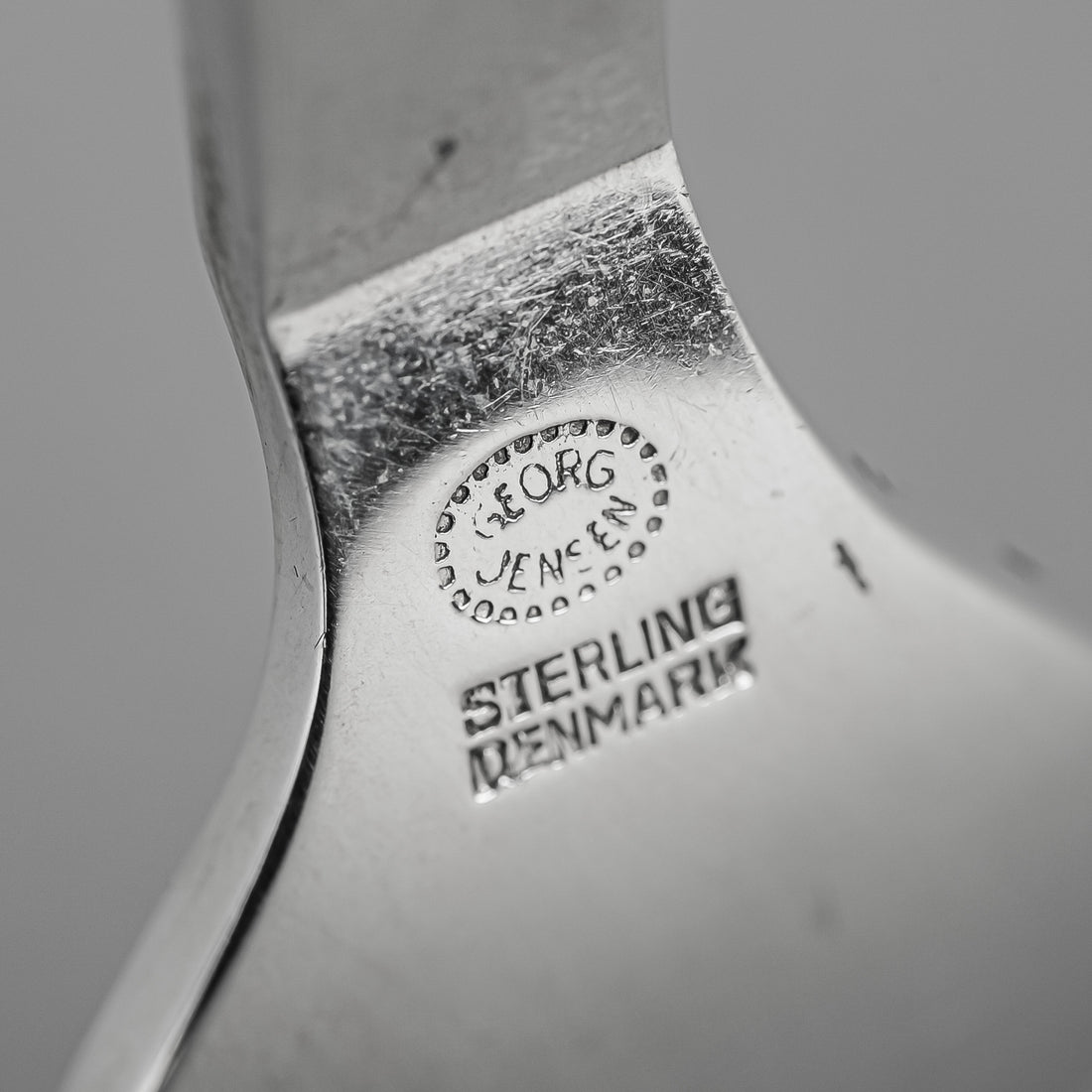 GEORG JENSEN Pyramid Sterling Fish Forks Set of 5