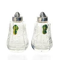 WATERFORD CRYSTAL Cut Crystal Shakers With Silverplate Tops Set Of 2