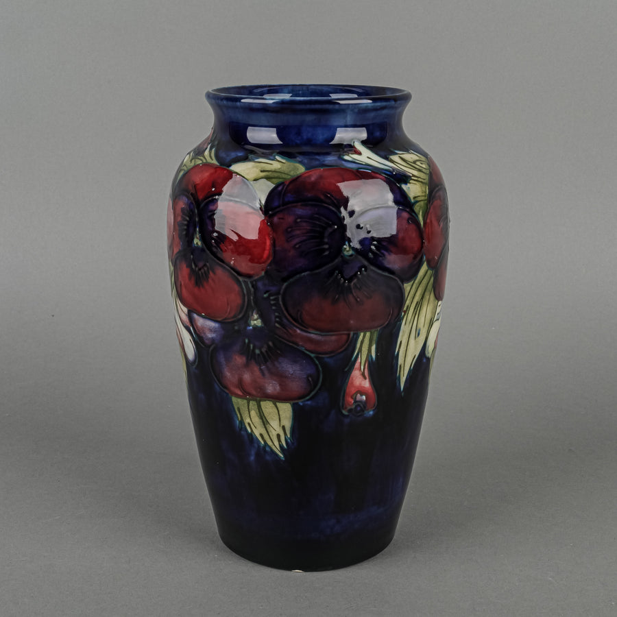 MOORCROFT Pansy Blue Ground Vase