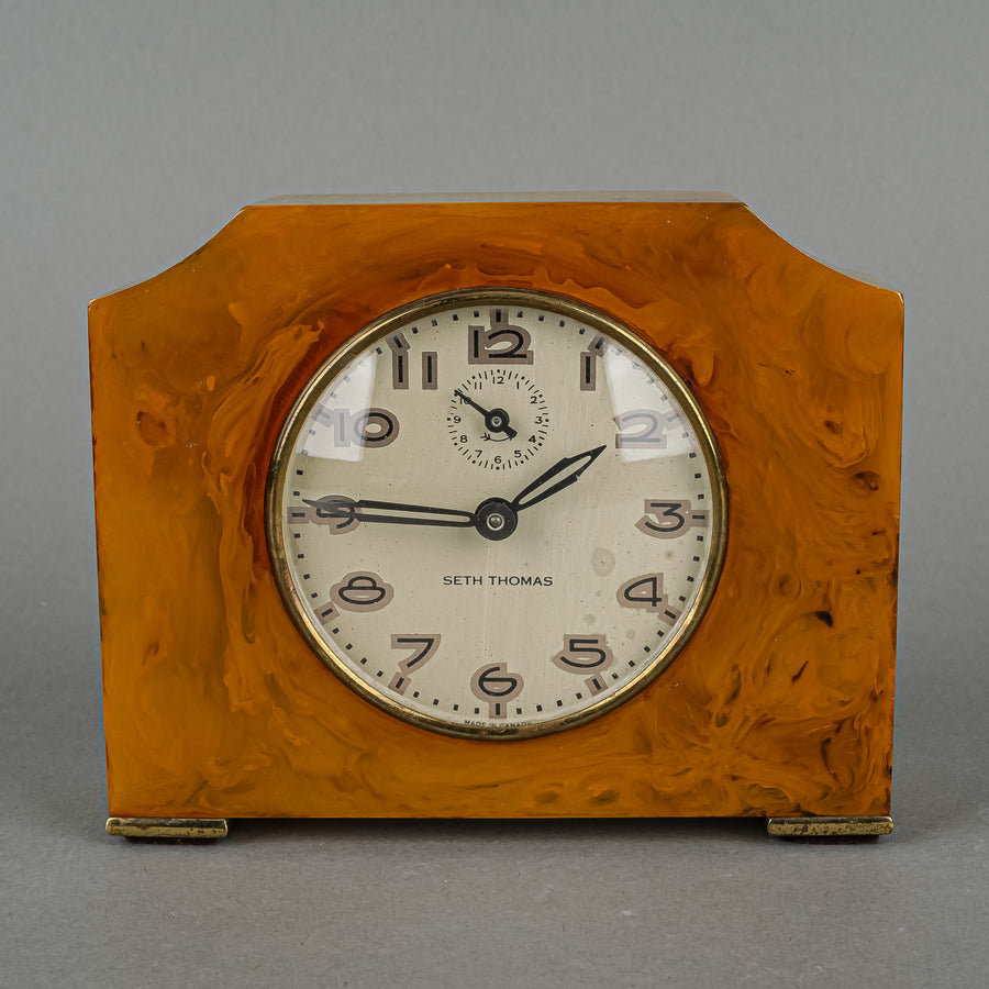SETH THOMAS Pistachio Bakelite/Catalin Alarm Clock c.1930s