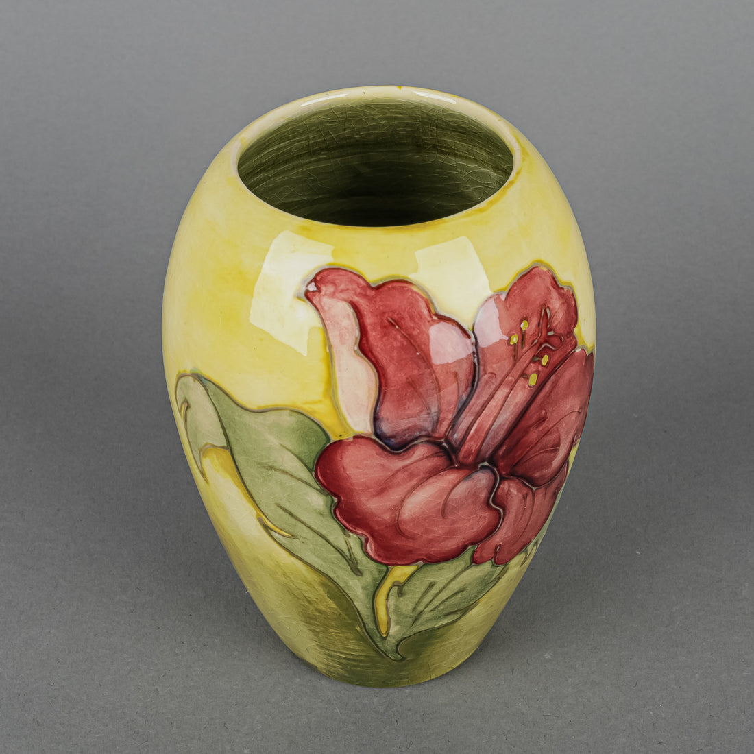 MOORCROFT Hibiscus Yellow Ground Vase